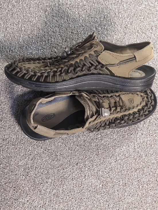 Keen Uneek 2 Cord Sandals Olive Green/Black Size 10.0 Hiking Water Shoes NWOB